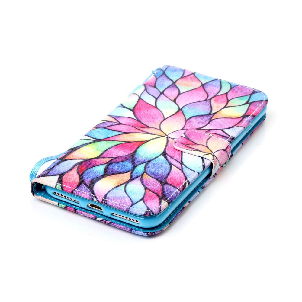 iPhone 7 Plus case wallet leather card holder cover case printed leather