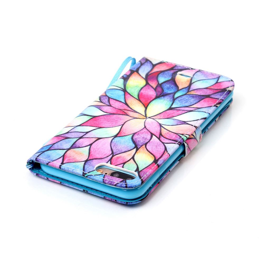 iPhone 7 Plus case wallet leather card holder cover case printed leather