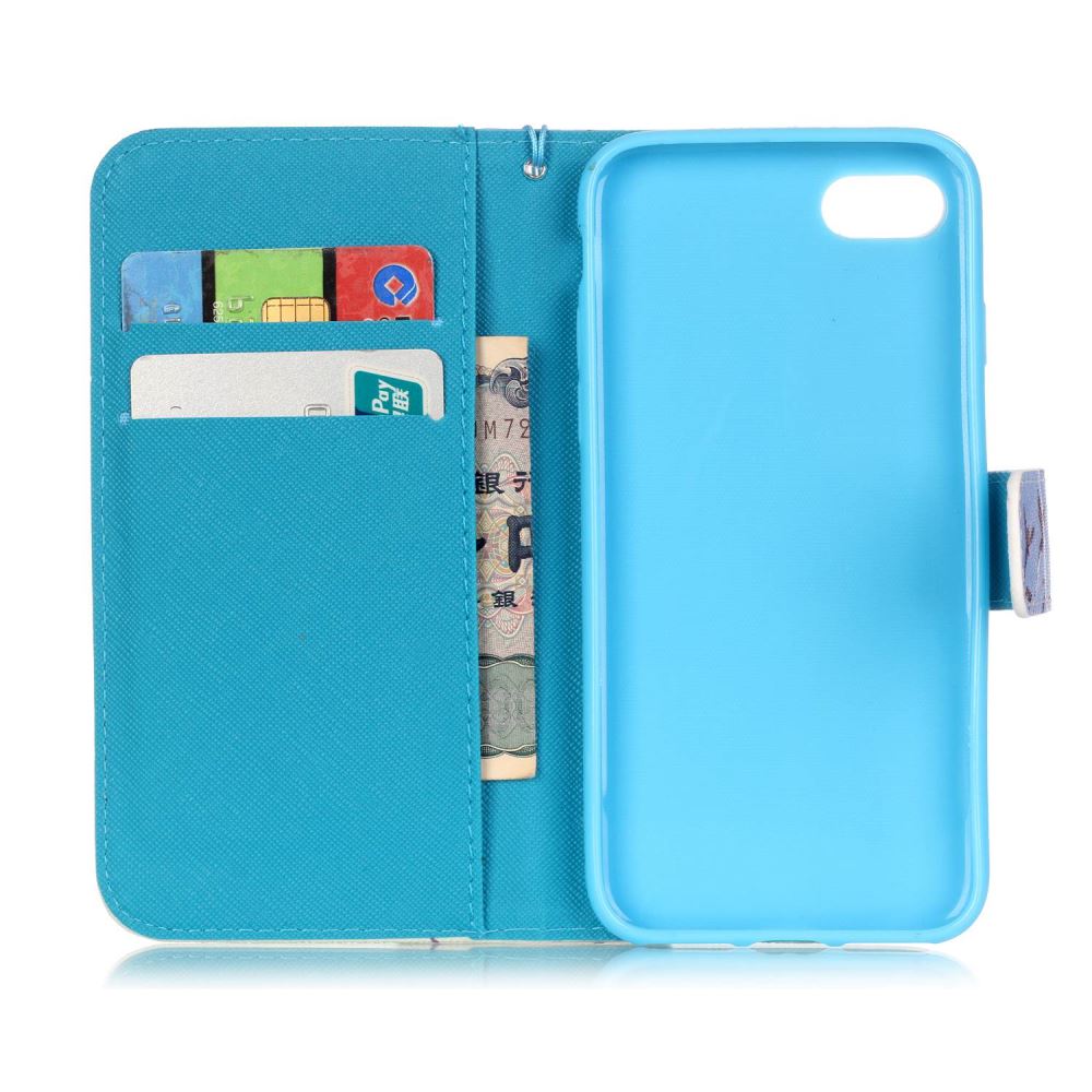 iPhone 7 case wallet leather card holder cover case printed leather
