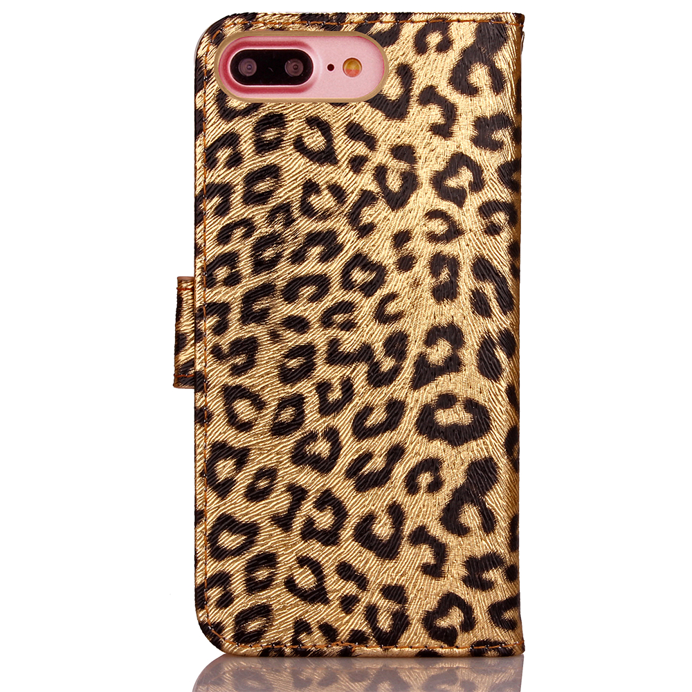 iPhone 7 Plus case wallet Leopard style ID card full cash cover case