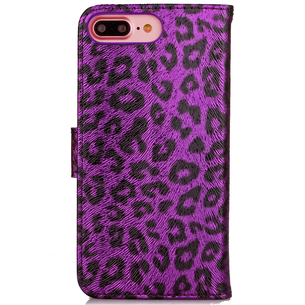iPhone 7 Plus case wallet Leopard style ID card full cash cover case