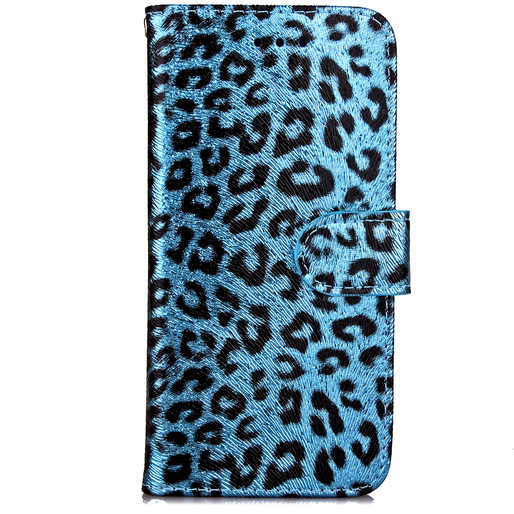iPhone 7 case wallet Leopard style ID card full cash cover case