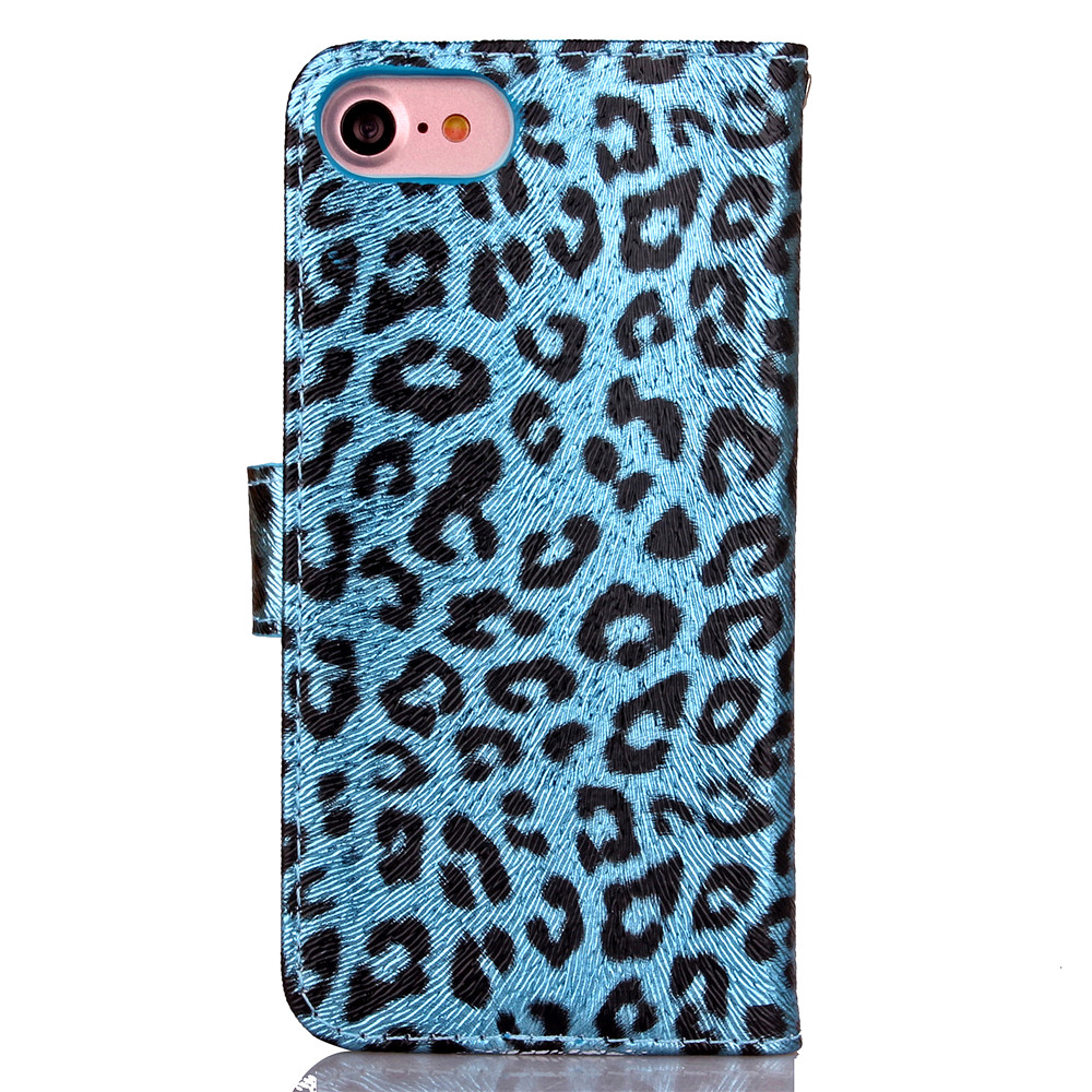 iPhone 7 case wallet Leopard style ID card full cash cover case
