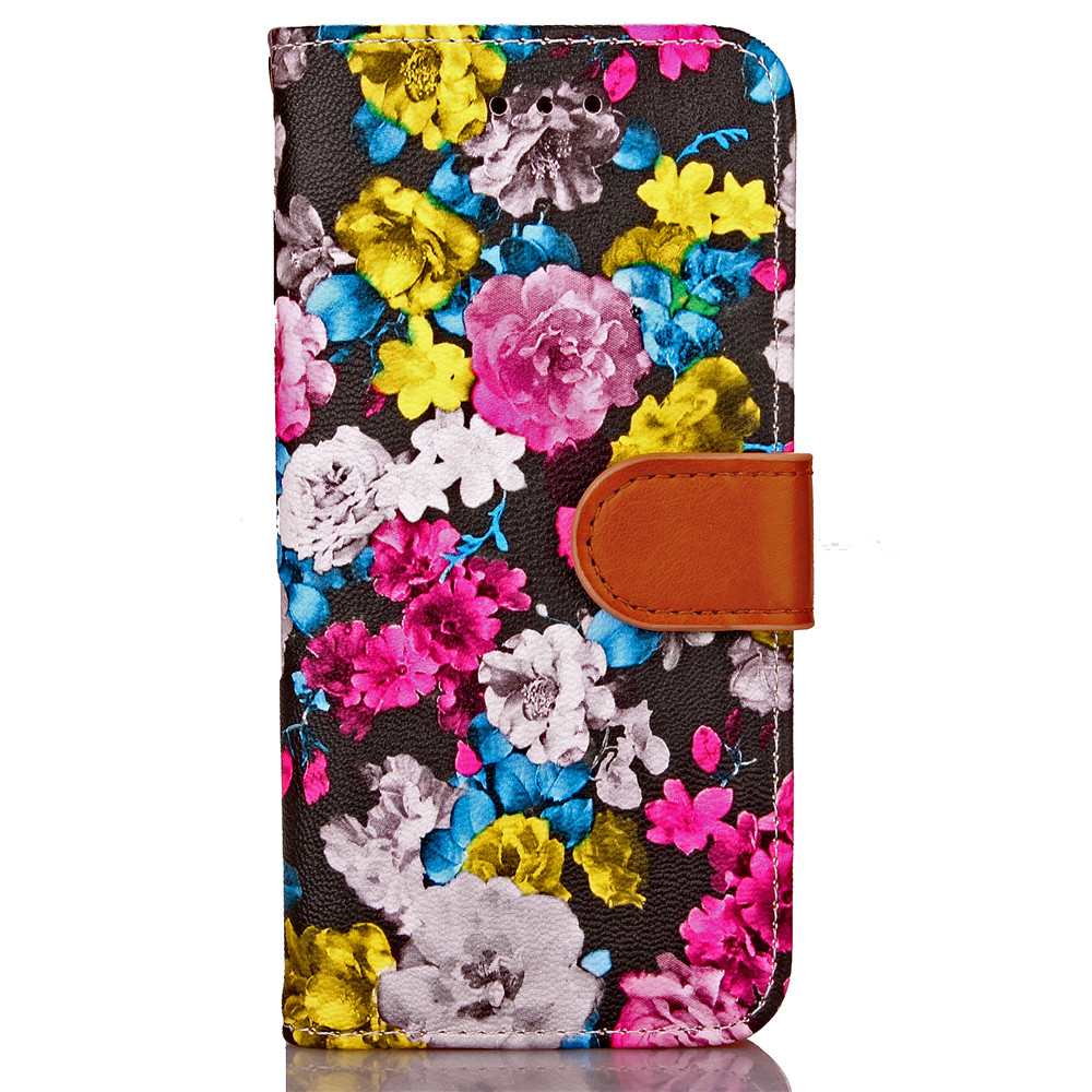 iPhone 7 Plus case floral pattern ID card full cash wallet cover case