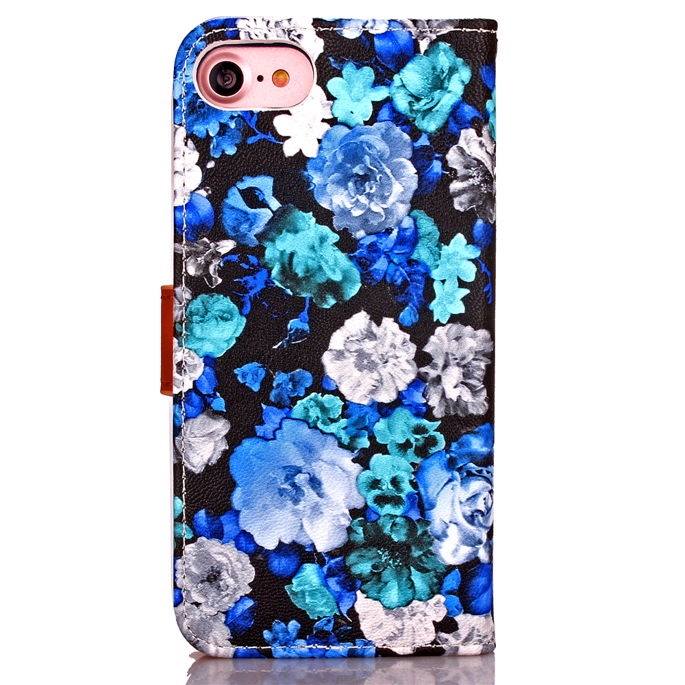 iPhone 7 case floral pattern ID card full cash wallet cover case