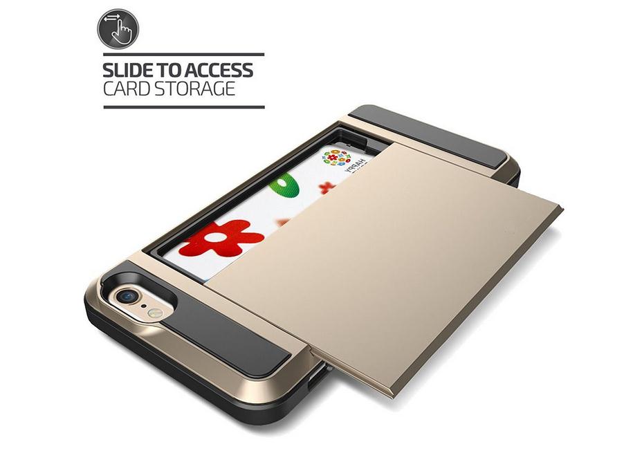iPhone 7 Plus case impact proof hybrid dual layer card holder cover case
