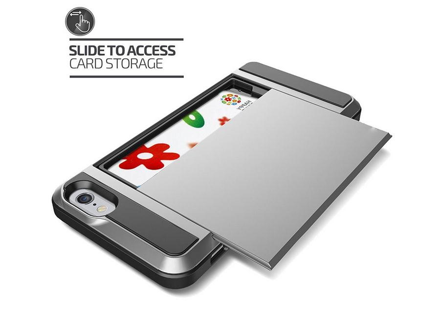 iPhone 7 Plus case impact proof hybrid dual layer card holder cover case