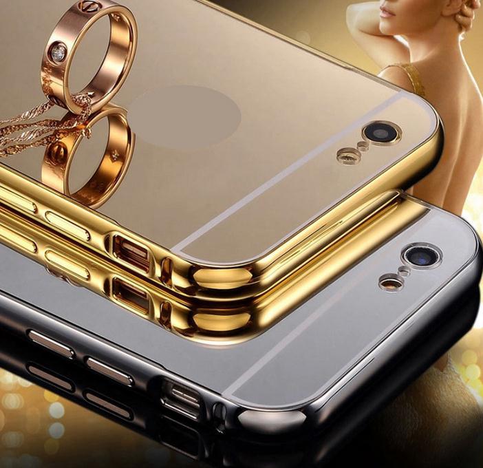 iPhone 7 case metal bumper with mirror back case
