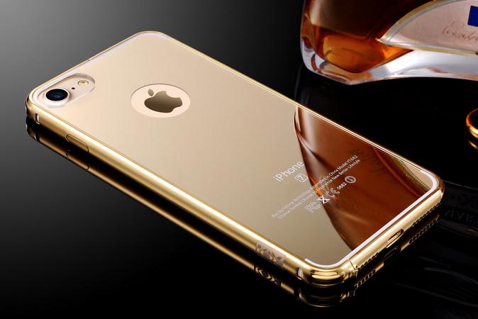 iPhone 7 case metal bumper with mirror back case