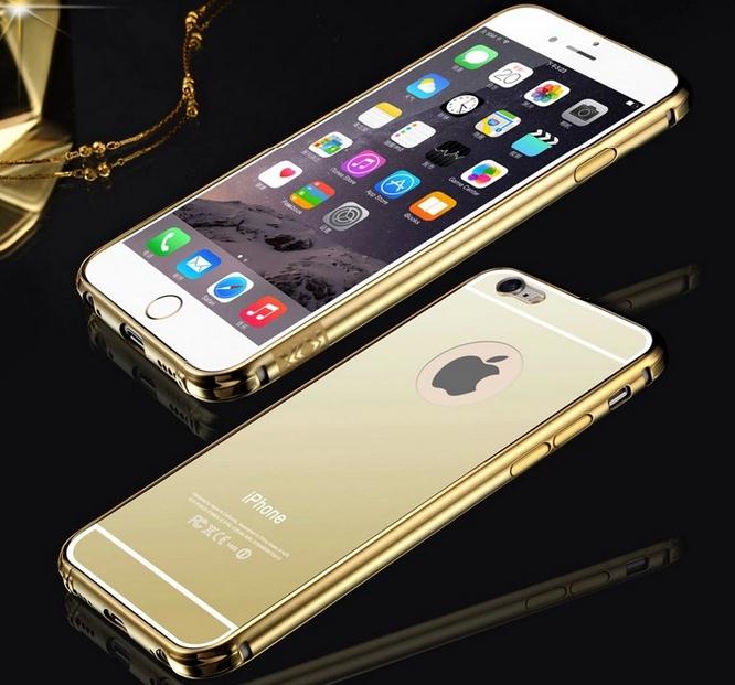 iPhone 7 case metal bumper with mirror back case