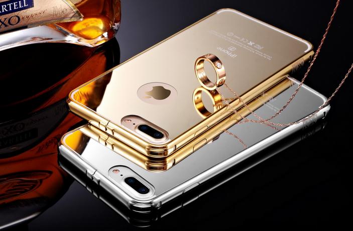 iPhone 7 Plus case metal bumper with mirror back case