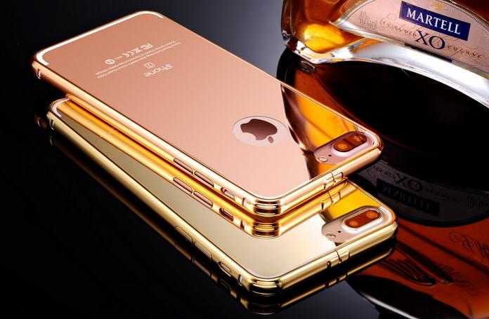 iPhone 7 Plus case metal bumper with mirror back case