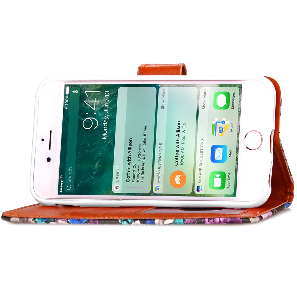 iPhone 7 case floral pattern ID card full cash wallet cover case iPhone 7 case floral pattern ID card full cash wallet cover case