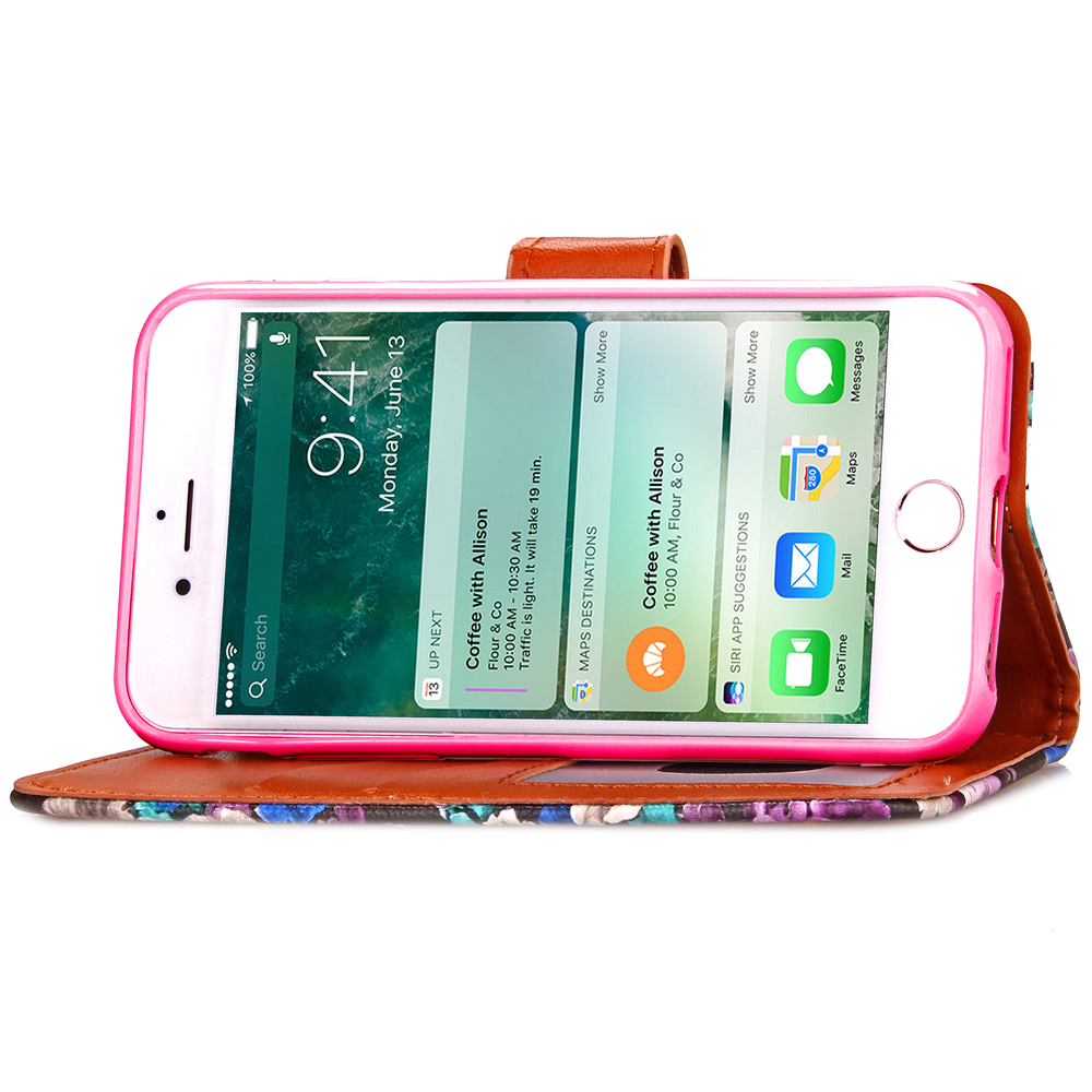 iPhone 7 case floral pattern ID card full cash wallet cover case iPhone 7 case floral pattern ID card full cash wallet cover case