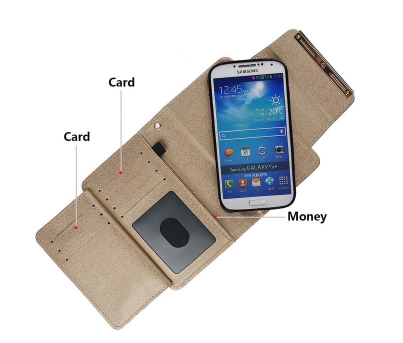 Galaxy S6 case double wallet leather multifunction detachable case