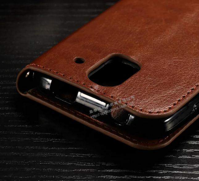 Huawei Y3 Vintage Fine Leather Wallet Case - Brown