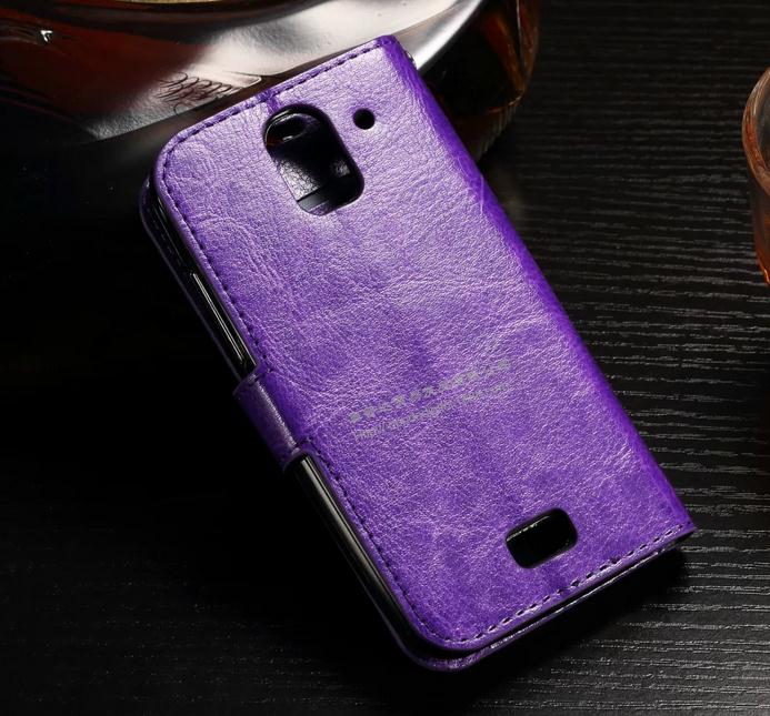 Huawei Y3 Vintage Fine Leather Wallet Case - Brown