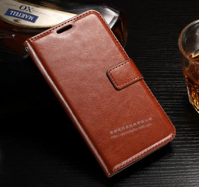 Huawei Y5 Ii Y6 Elite Case Vintage Fine Leather Wallet Case - Brown