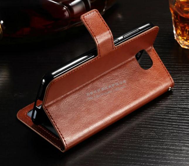 Huawei Y5 Ii Y6 Elite Case Vintage Fine Leather Wallet Case - Brown