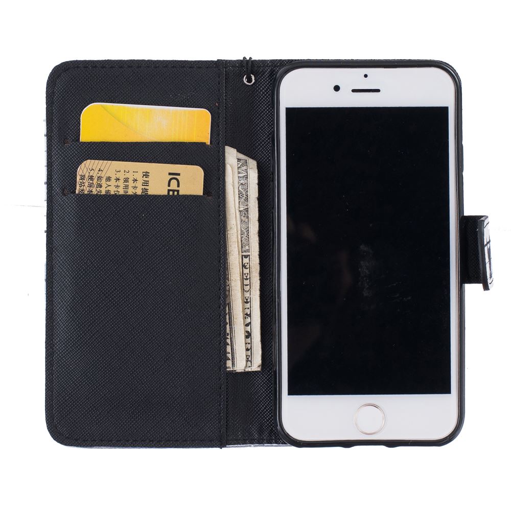 iPhone 7 case wallet leather card holder cover case printed leather
