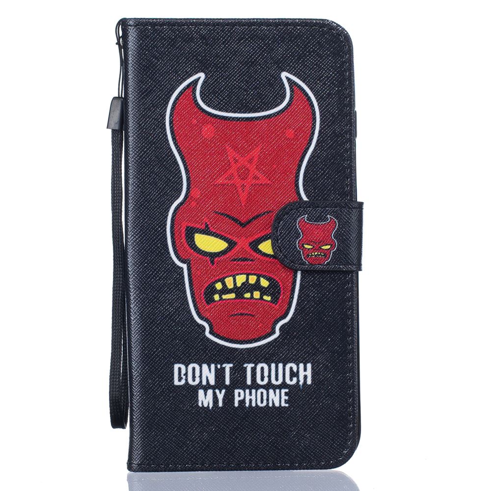 iPhone 7 Plus case wallet leather card holder cover case printed leather
