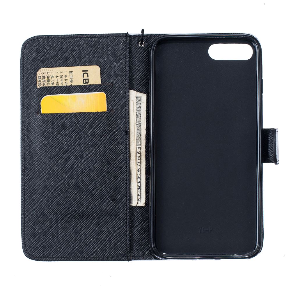 iPhone 7 Plus case wallet leather card holder cover case printed leather