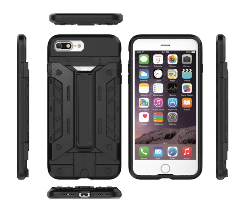 iPhone 7 plus Case Card Holder Kickstand Case