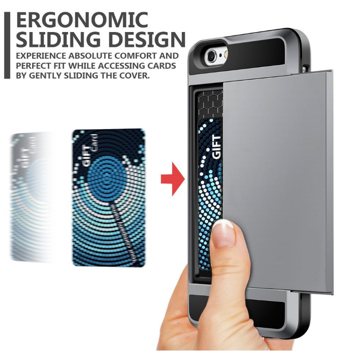 iPhone 6 6s Plus  impact proof hybrid case card holder