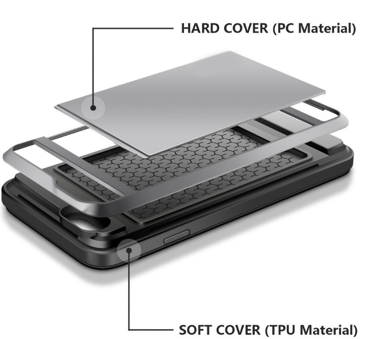iPhone 6 6s Plus  impact proof hybrid case card holder