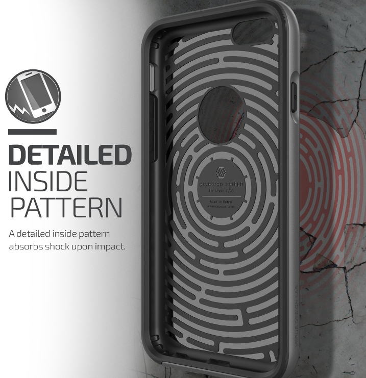 Iphone 6/6S Plus impact proof hybrid case brushed met Iphone 6/6S Plus impact proof hybrid case brushed met