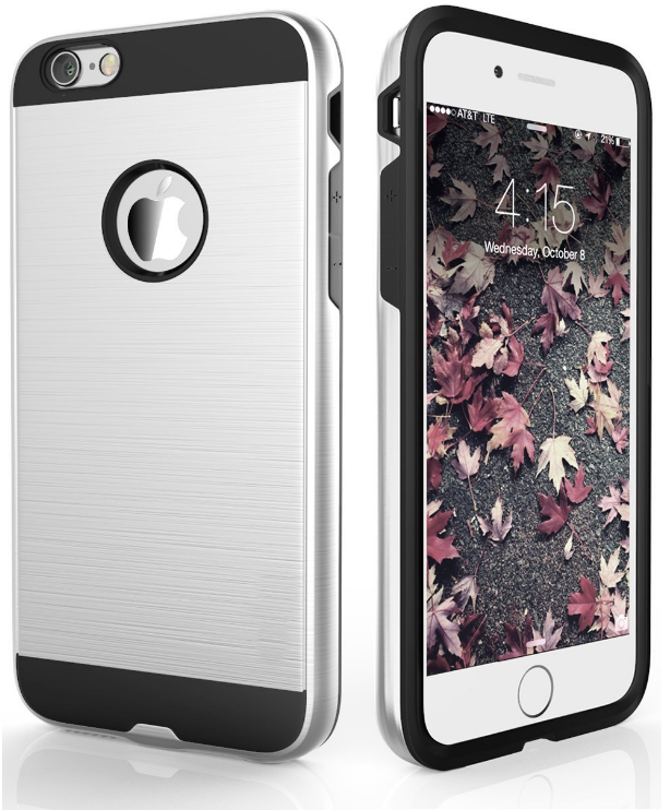 Iphone 6/6S  Plus impact proof hybrid case brushed met