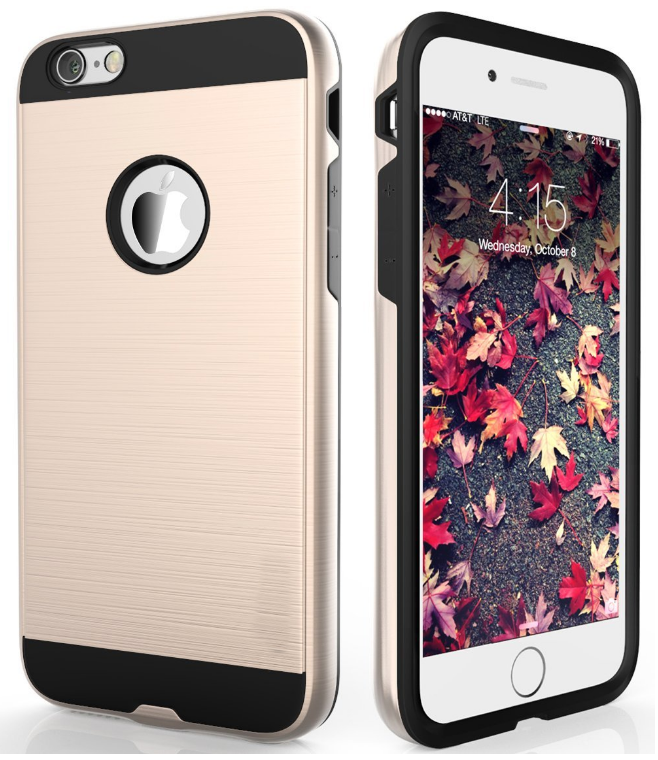 Iphone 6/6S impact proof hybrid case brushed met Iphone 6/6S impact proof hybrid case brushed met