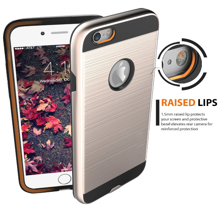 Iphone 6/6S impact proof hybrid case brushed met Iphone 6/6S impact proof hybrid case brushed met