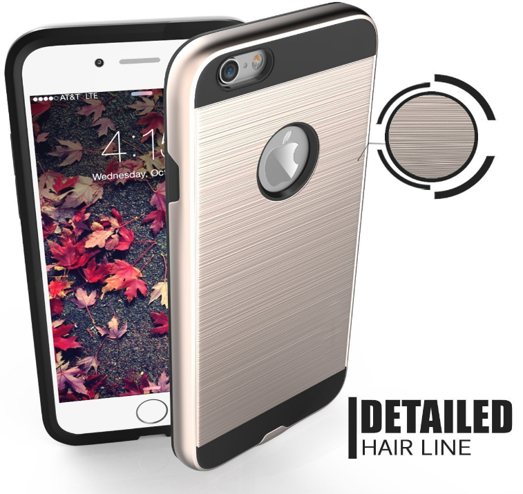 Iphone 6/6S impact proof hybrid case brushed met Iphone 6/6S impact proof hybrid case brushed met