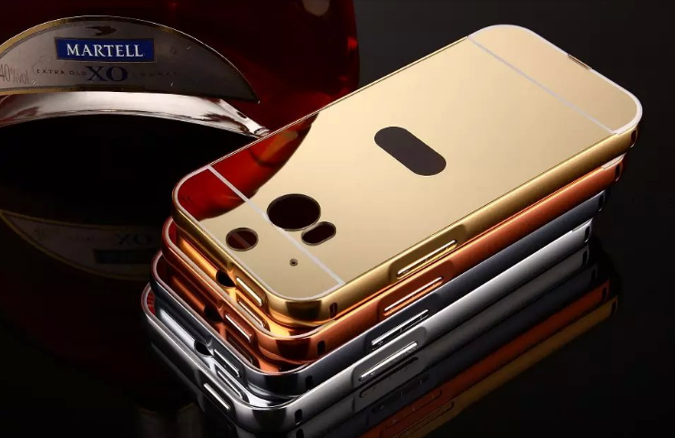 HTC ONE M8 Slim Metal bumper with mirror back cover case