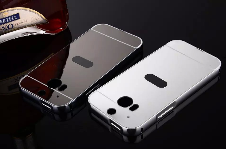 HTC ONE M8 Slim Metal bumper with mirror back cover case