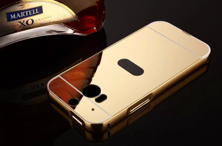 HTC ONE M8 Slim Metal bumper with mirror back cover case
