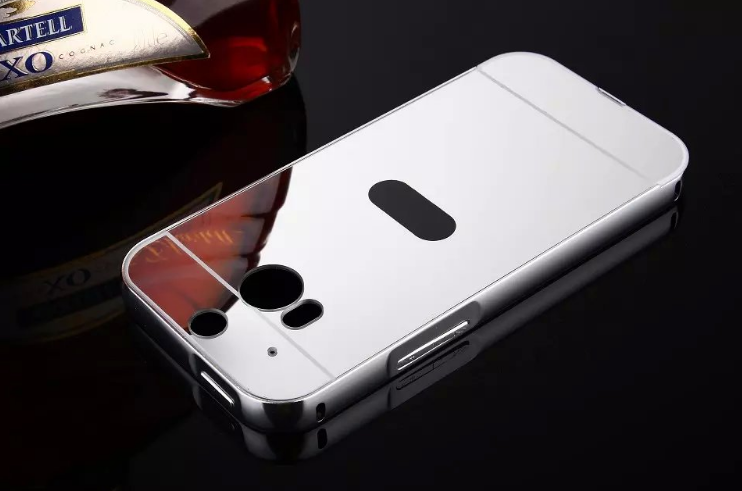 HTC ONE M8 Slim Metal bumper with mirror back cover case
