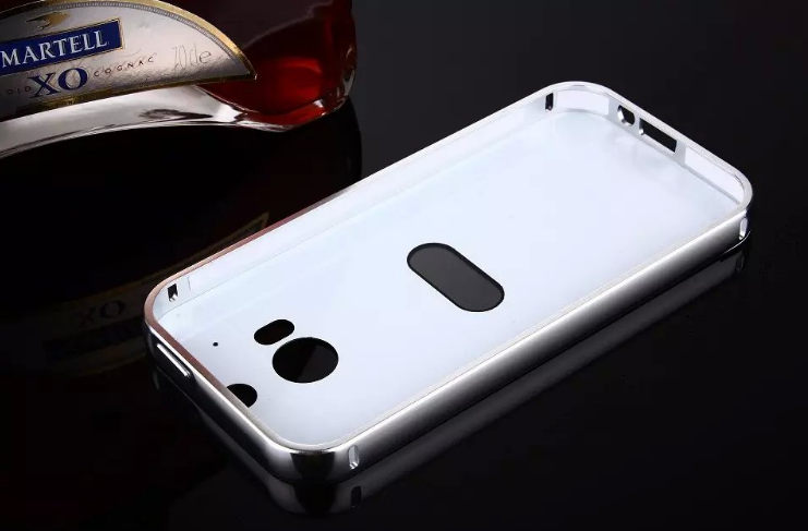 HTC ONE M8 Slim Metal bumper with mirror back cover case