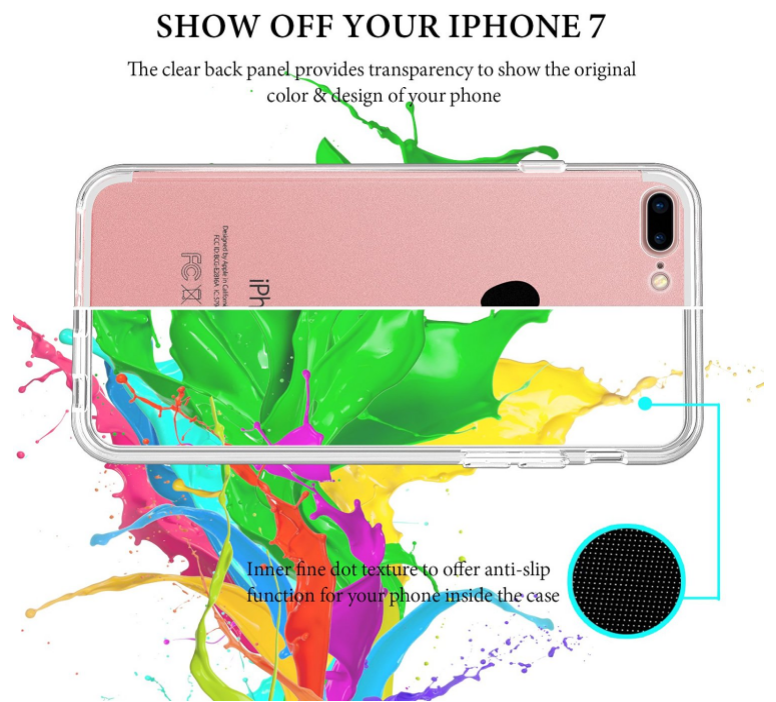 iPhone 7 plus Clear Case slim fit TPU Soft Gel Case