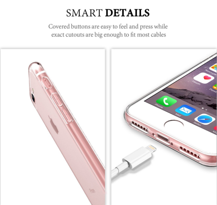 iPhone 7 plus Clear Case slim fit TPU Soft Gel Case