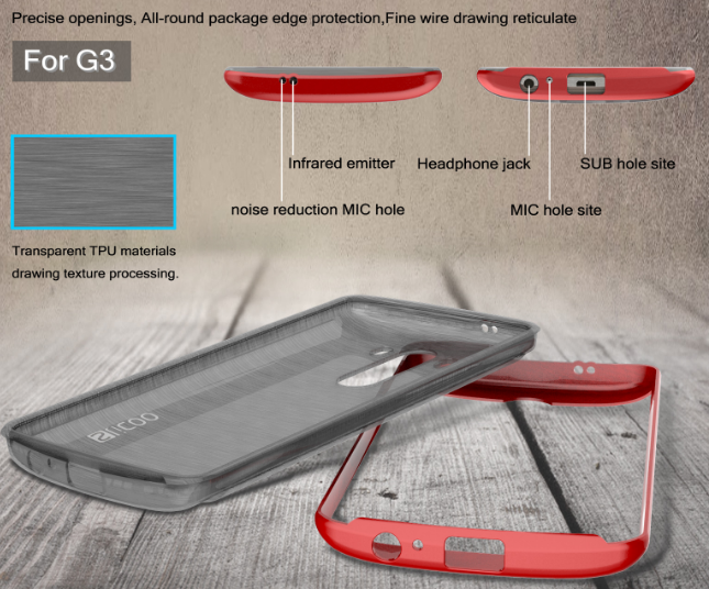 LG G3 hybird bumper with clear back case