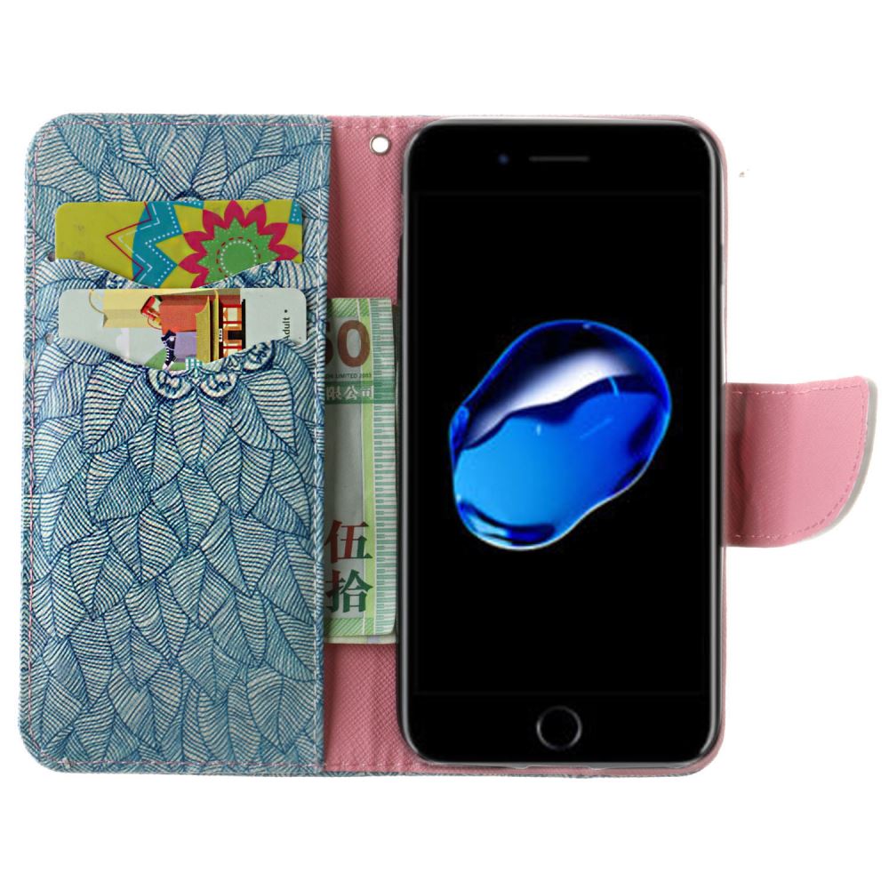 iPhone 7 case wallet leather card holder cover case printed leather