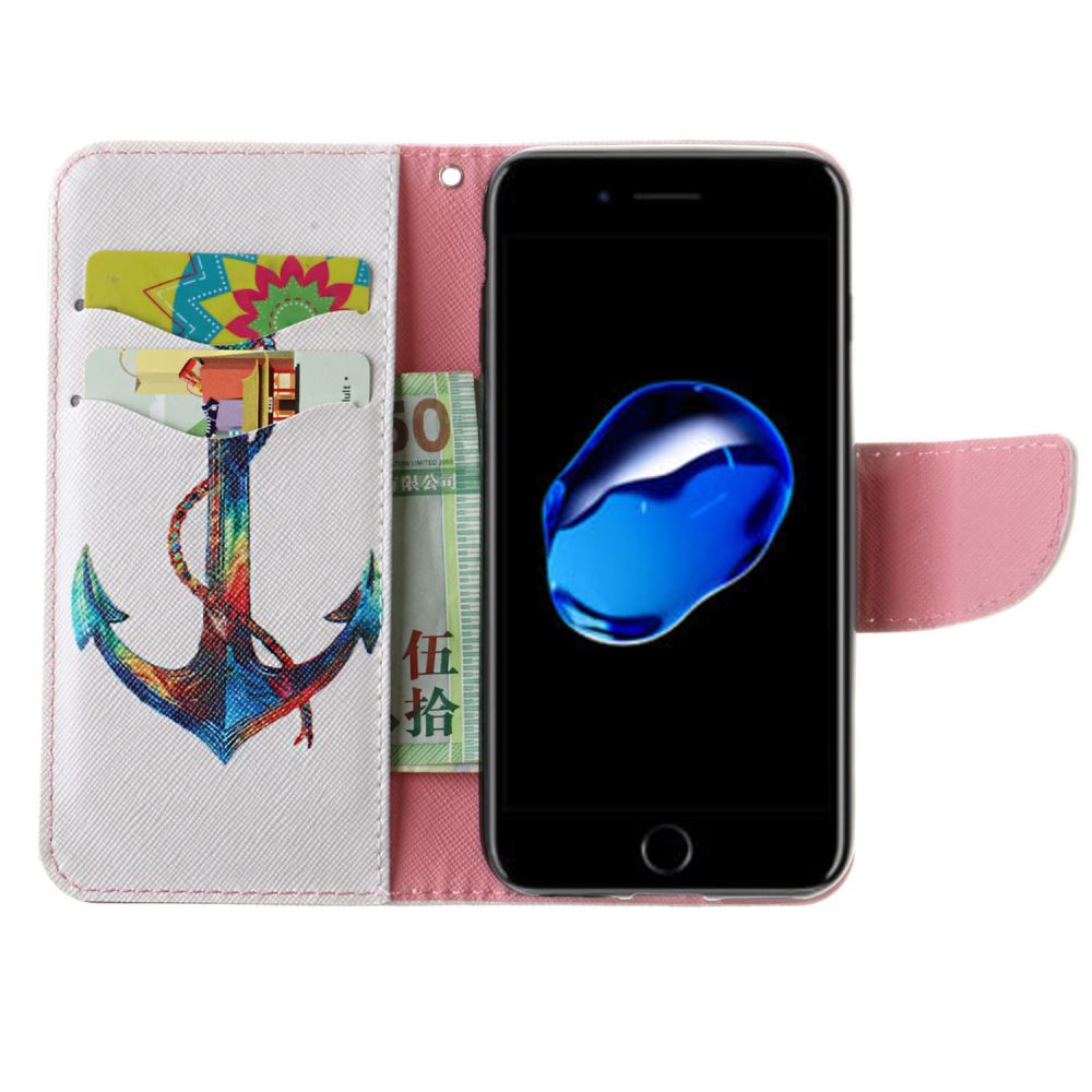 iPhone 7 case wallet leather card holder cover case printed leather