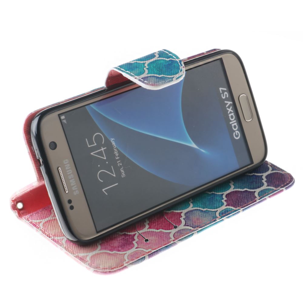 Galaxy S7 case wallet leather case printed