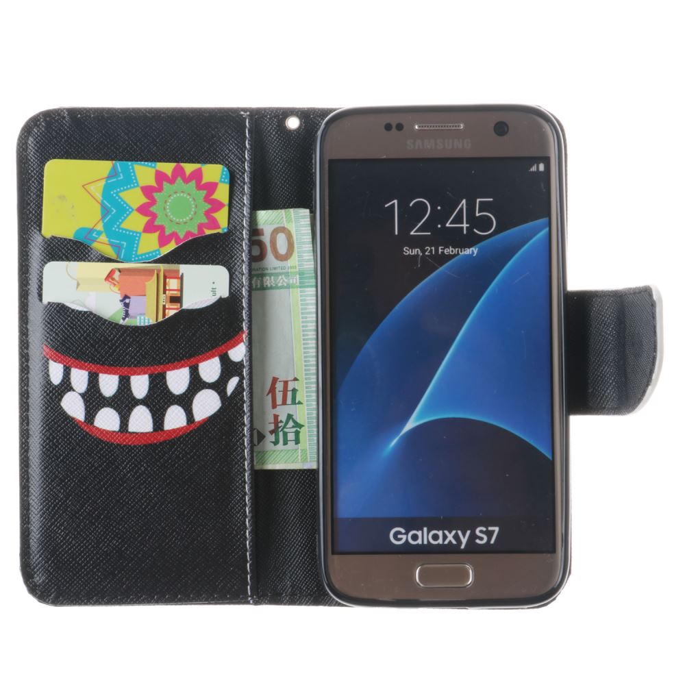 Galaxy S7 case wallet leather case printed