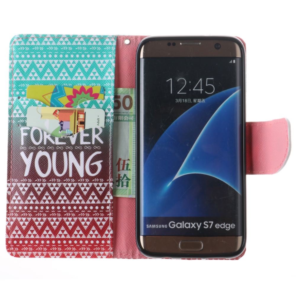 Galaxy S7 EDGE case wallet leather case printed