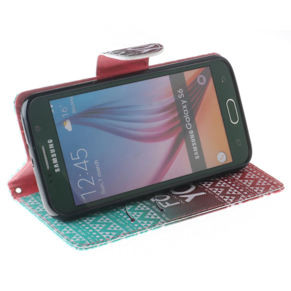 Galaxy S6 case wallet leather case printed