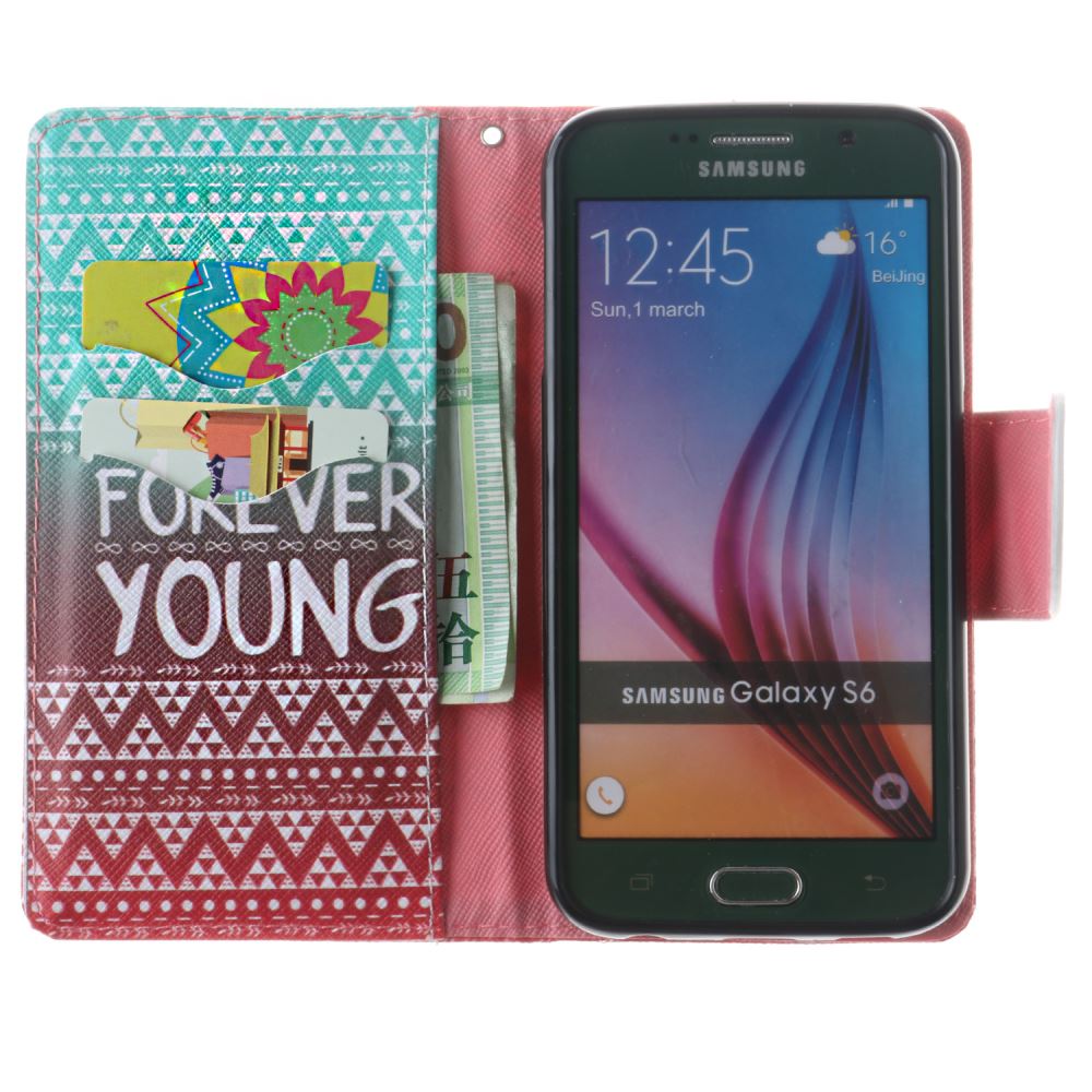 Galaxy S6 case wallet leather case printed