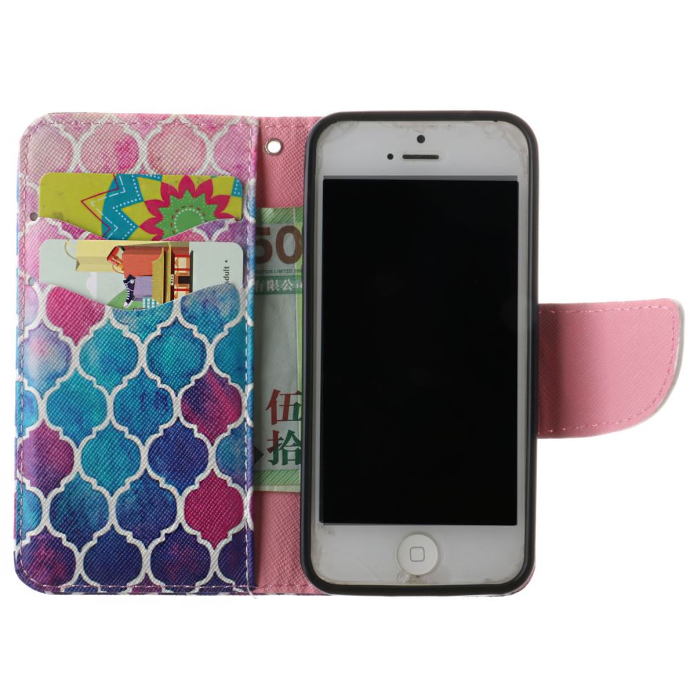 iPhone 5 5s SE case wallet leather case printed
